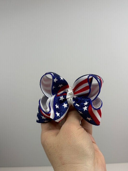 Patriotic Baby Bow 4”